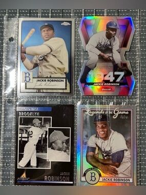 ⚾️ Panini/Topps Jackie Robinson Baseball Sports Trading Cards, Set of 4